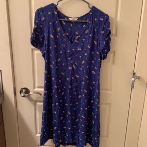 Blue floor mini dress